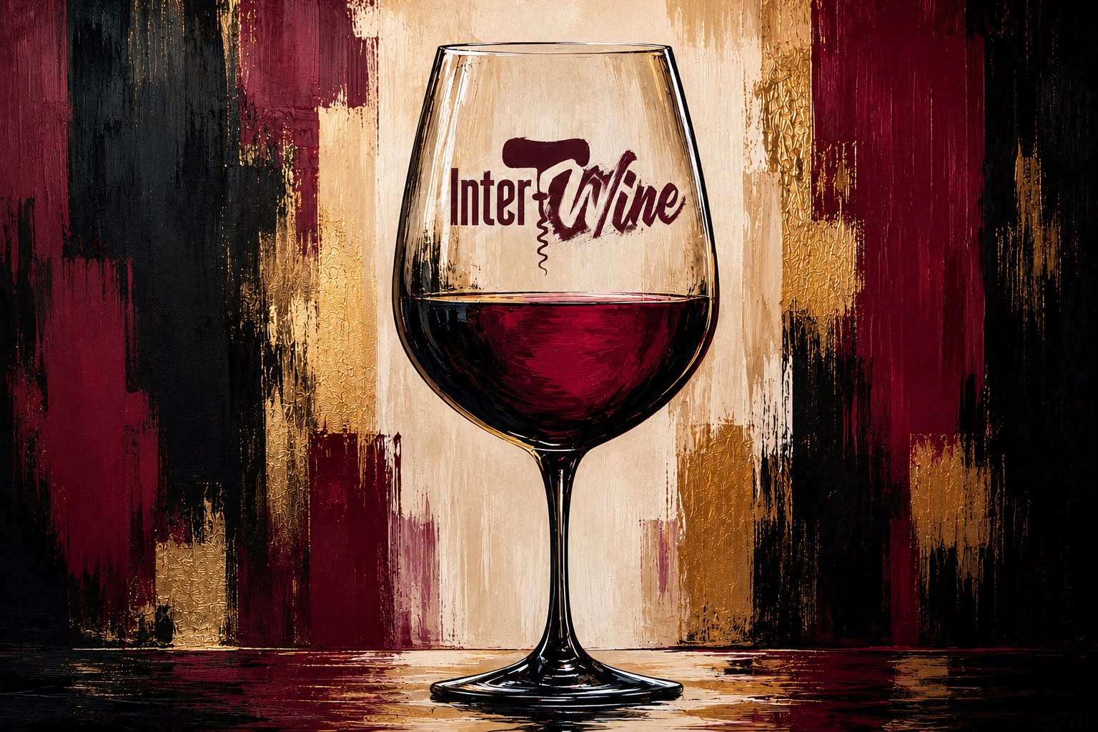 An Intertwine wine glass artwork